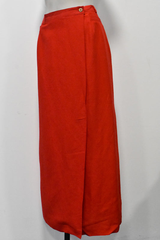 The Works, retro red wrap skirt, 14