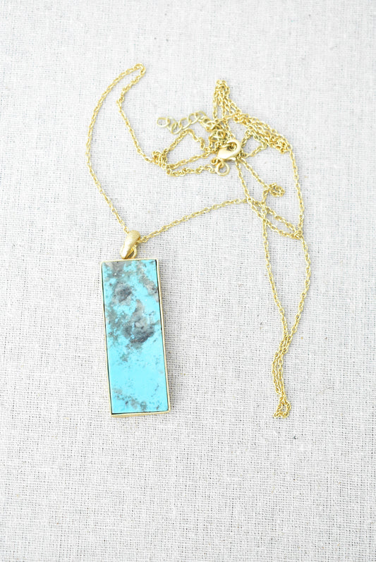 Golden and teal slab pendant (possibly Country Road)