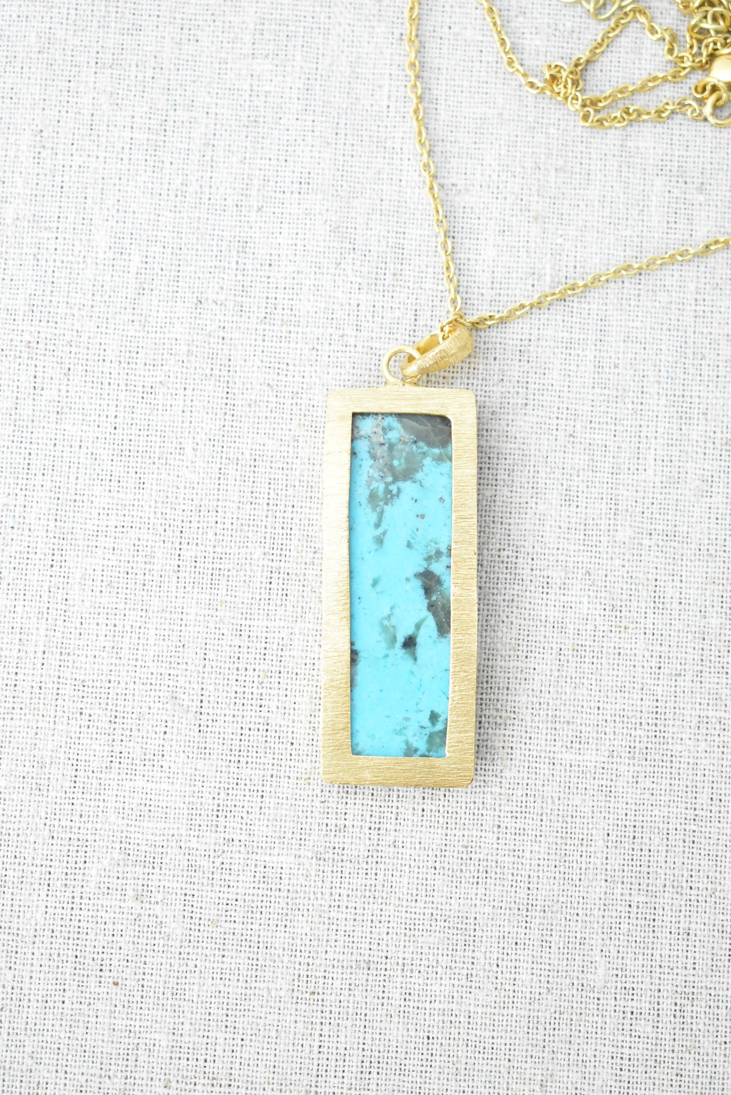 Golden and teal slab pendant (possibly Country Road)