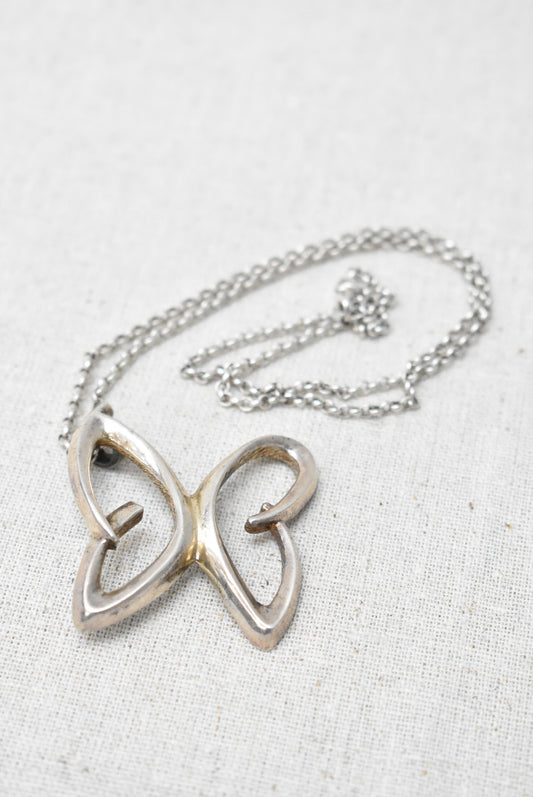 925 silver butterfly pendant belcher chain necklace