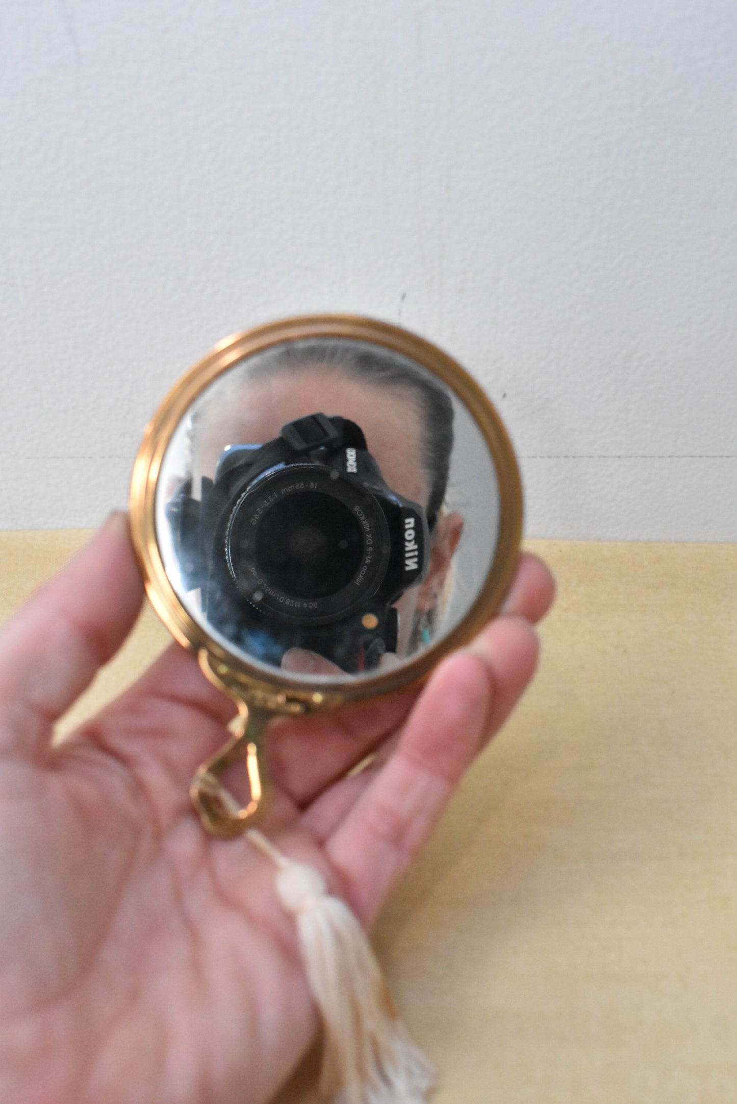 Vintage Gwenda vintage brass mirror