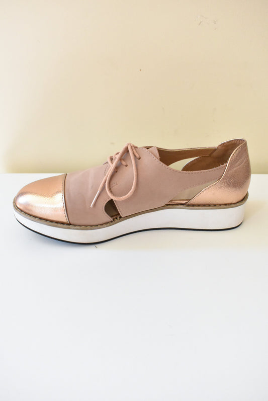 Rose gold lace-up shoes, 8