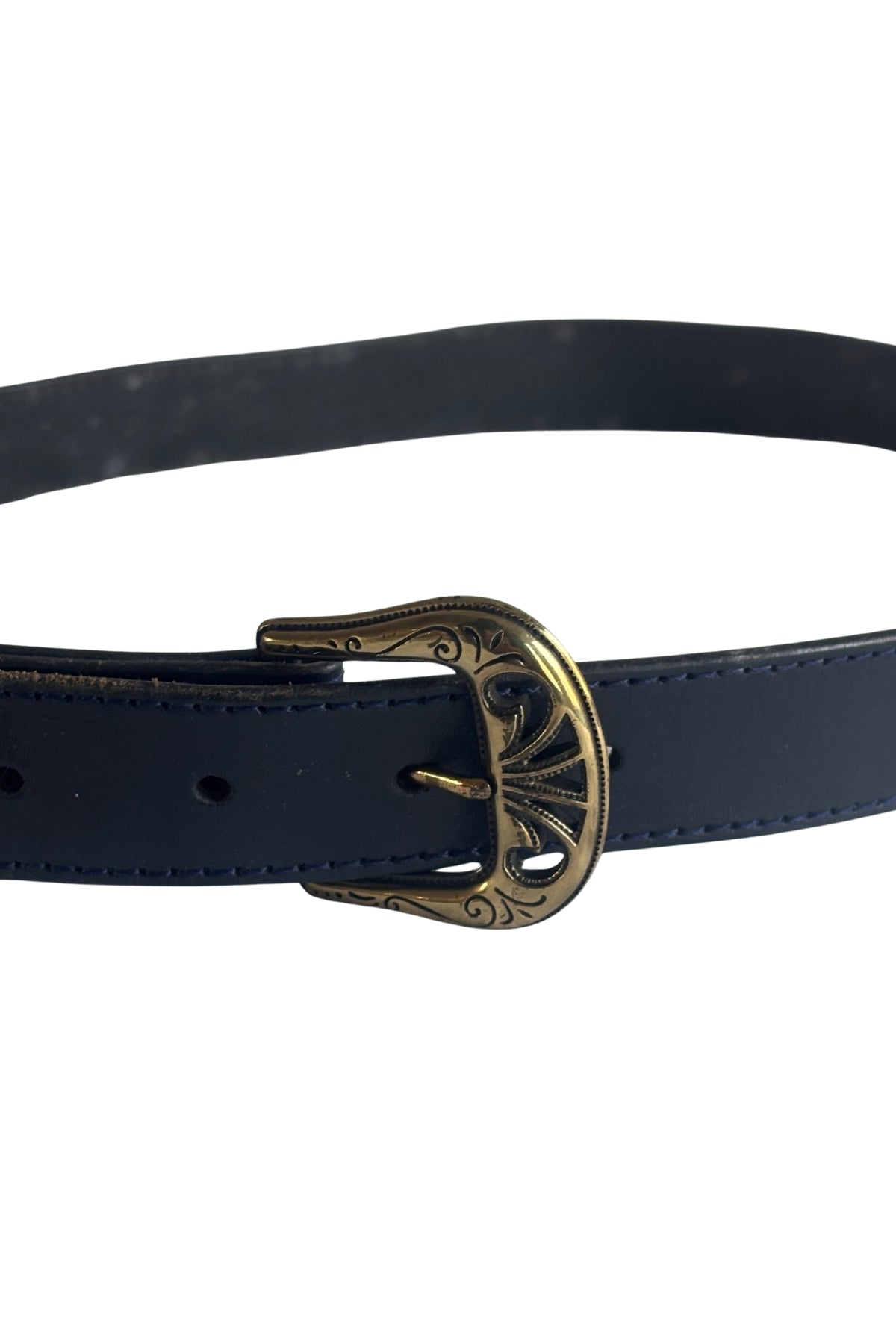 Navy leather belt