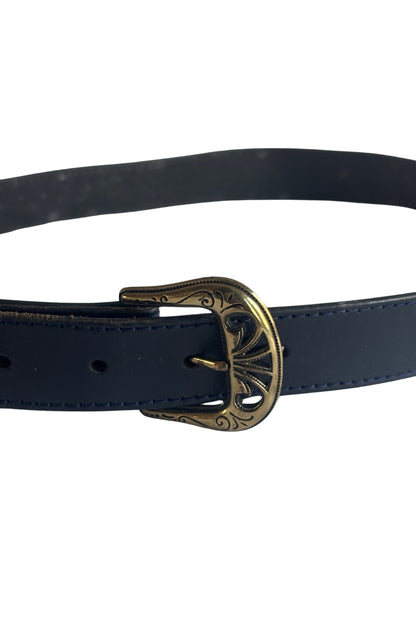 Navy leather belt