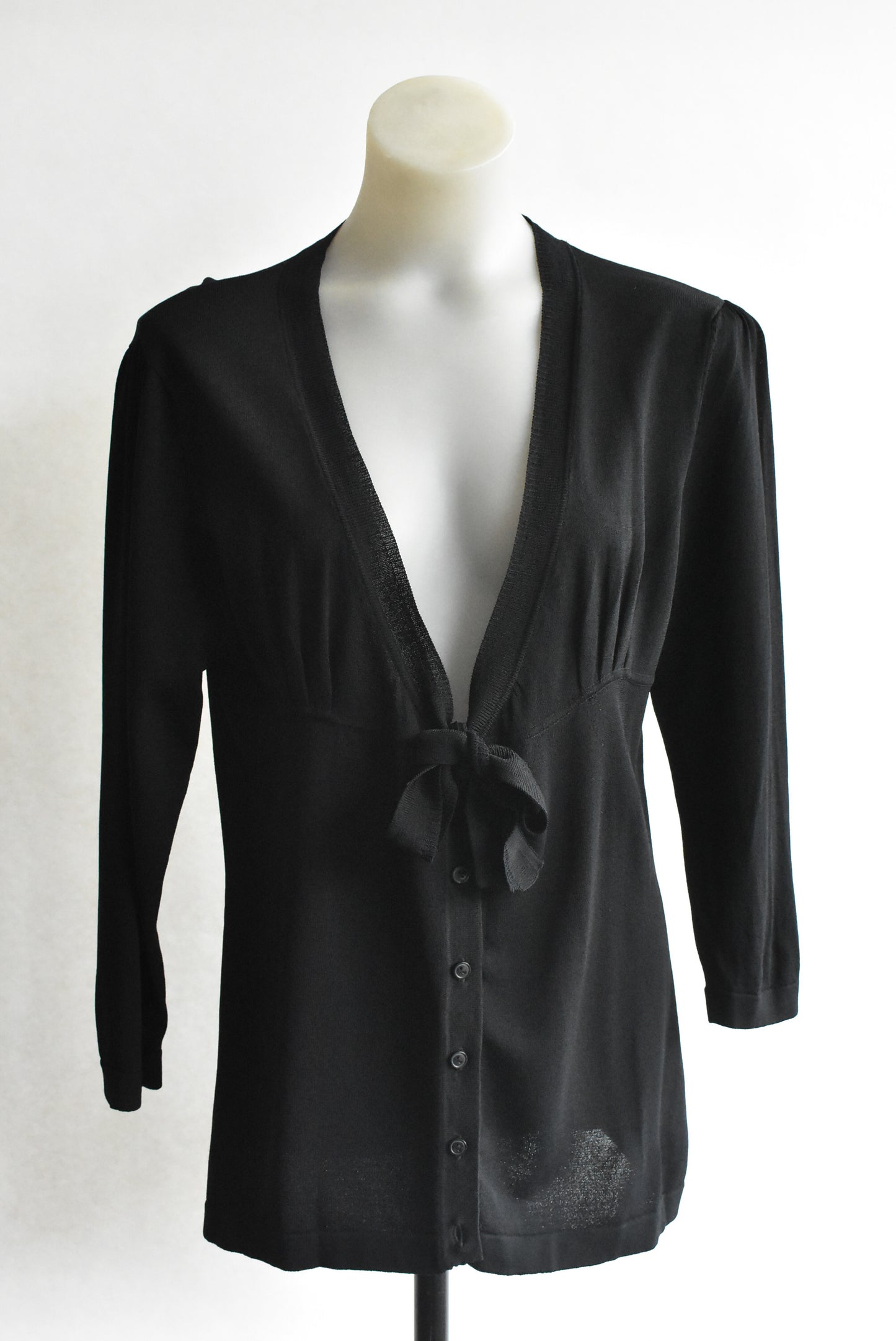 Classique black tie waist knit, size L