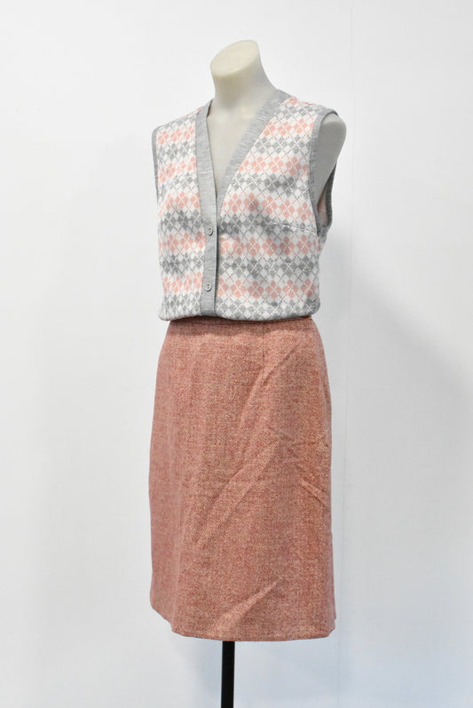 Monsoon dusty pink tweed-like skirt, M