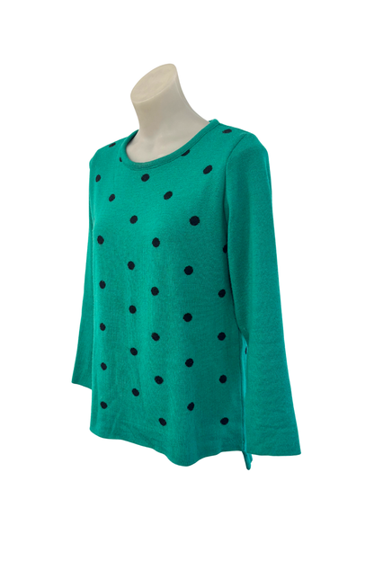 Xquisite NZ made 100% merino polka dot knit jumper