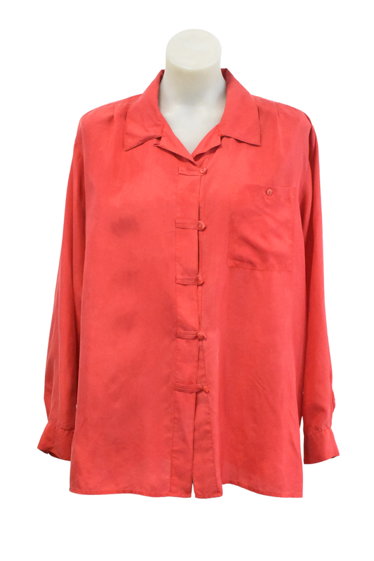 Creative Options 1980's oriental silk button up, 12