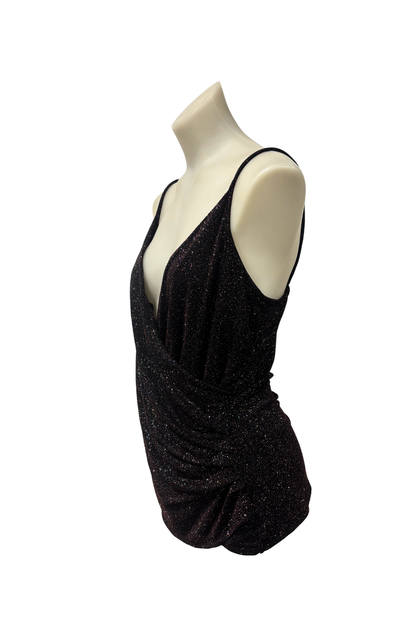 MNG sparkly ruched cami top, M