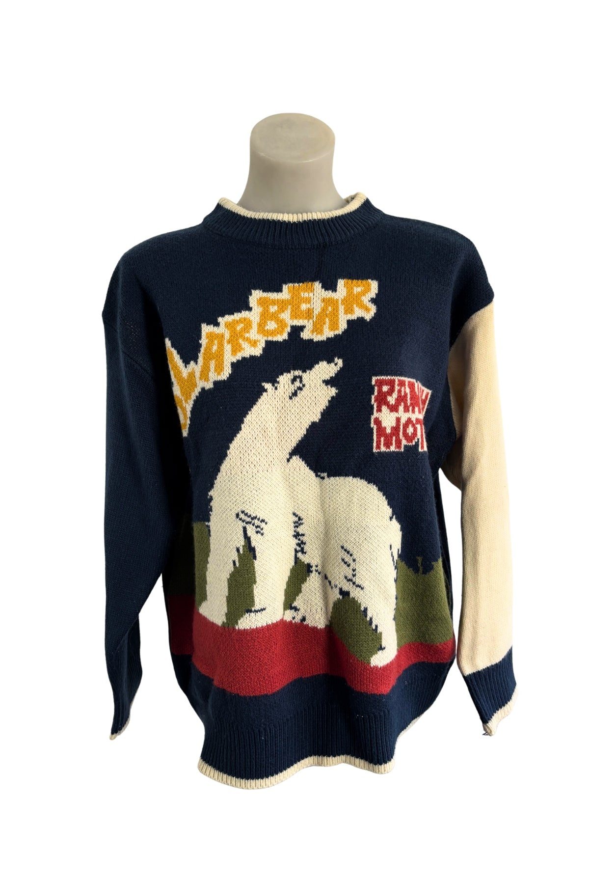 Ranch Motel polar bear knit jumper, L
