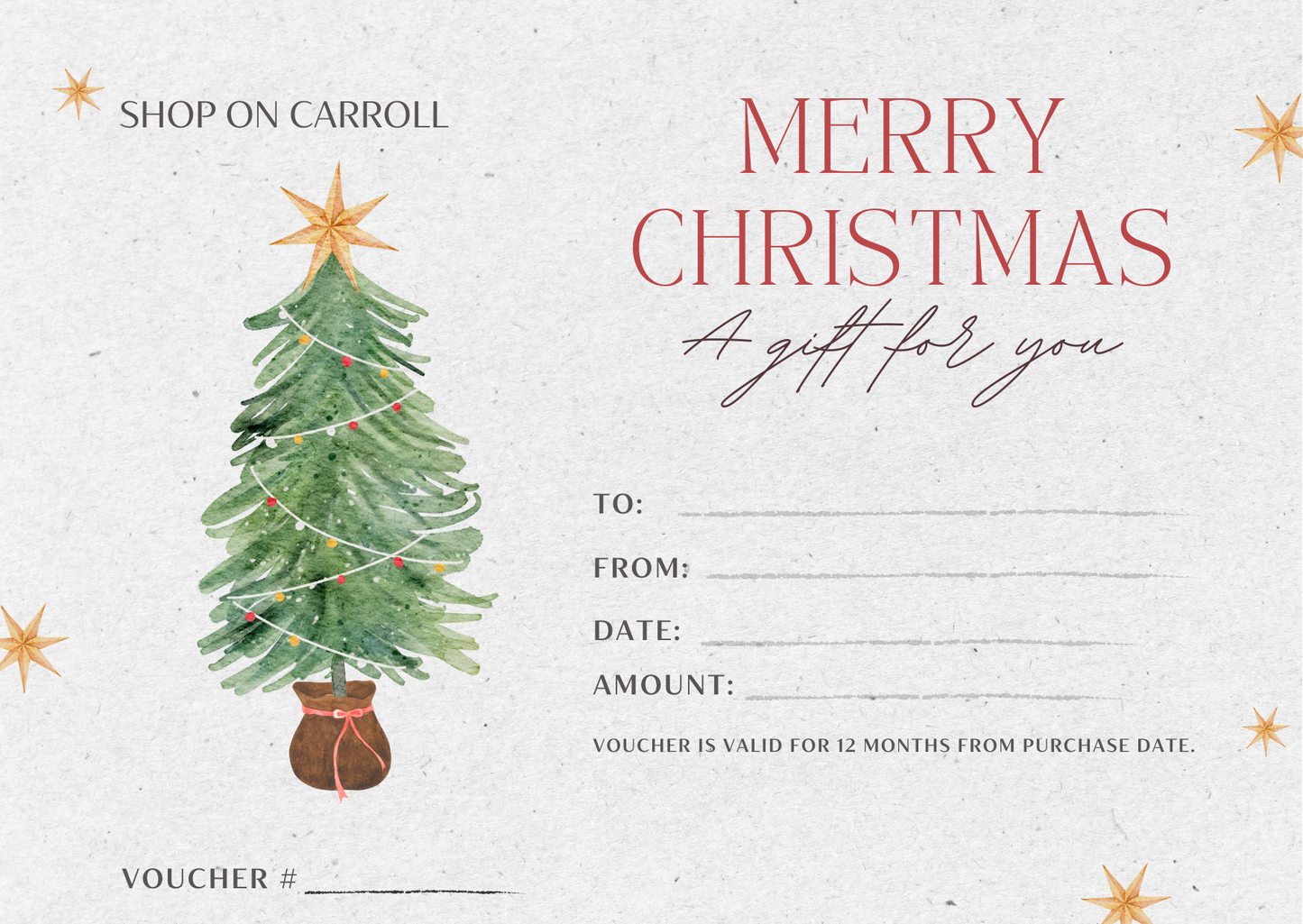 Shop on Carroll (Physical Store Only) - Christmas gift voucher