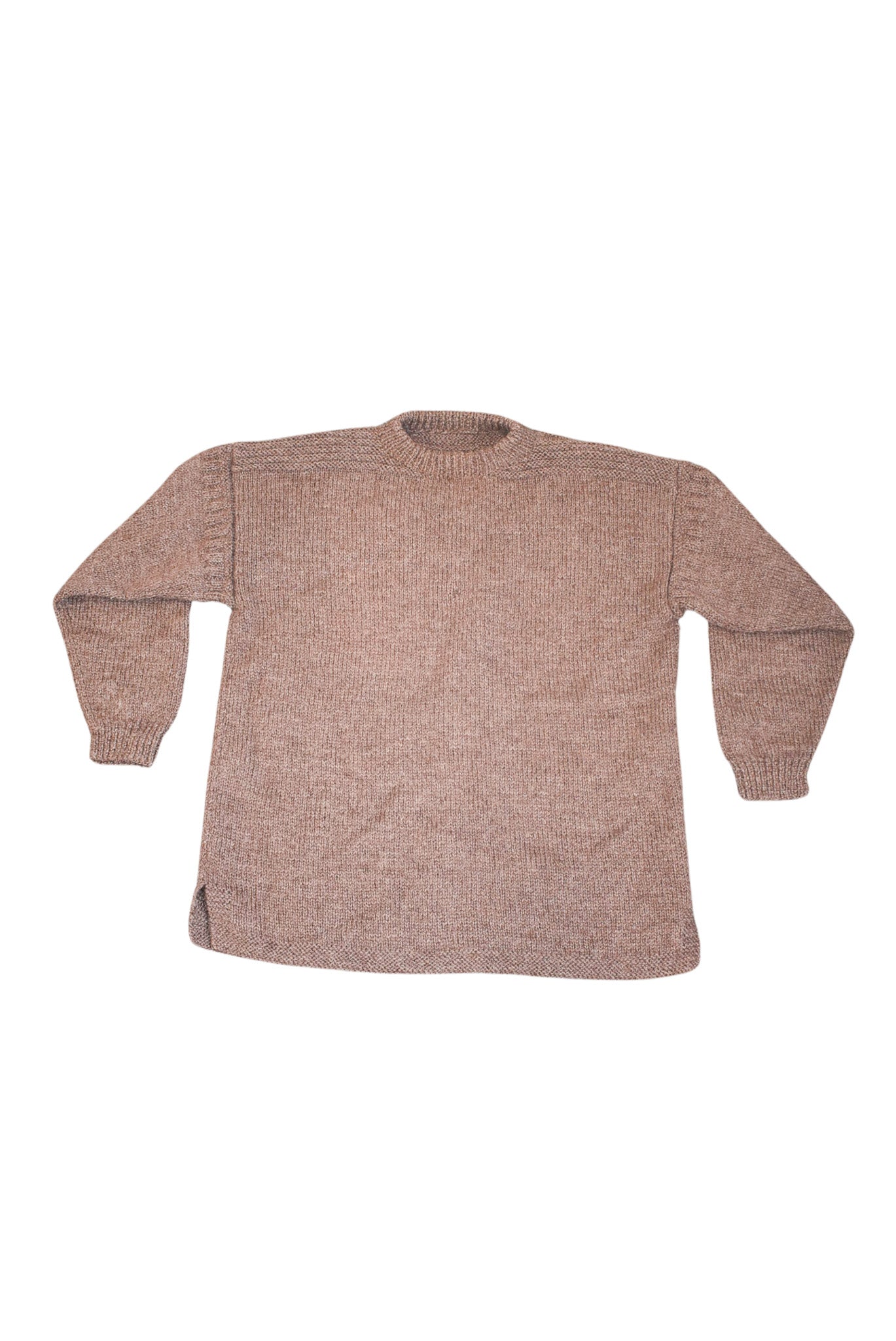 Handknit brown jumper, L