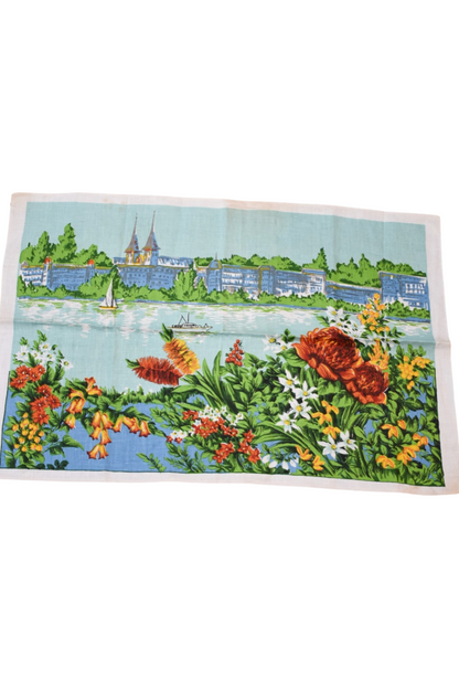 Vibrant tropical tea towel