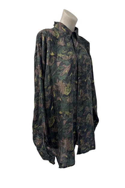 Robert Stock 100% Silk button up shirt, XL