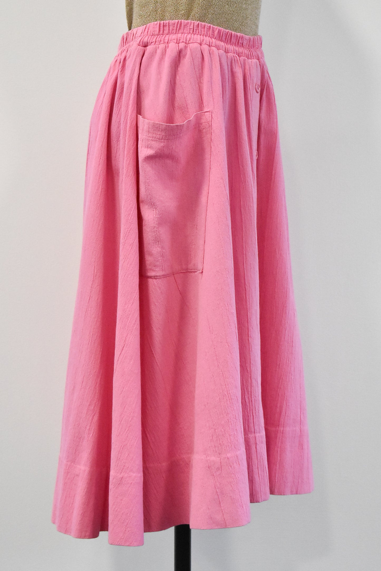 Retro bubblegum pink skirt (made in NZ), 18 (L)