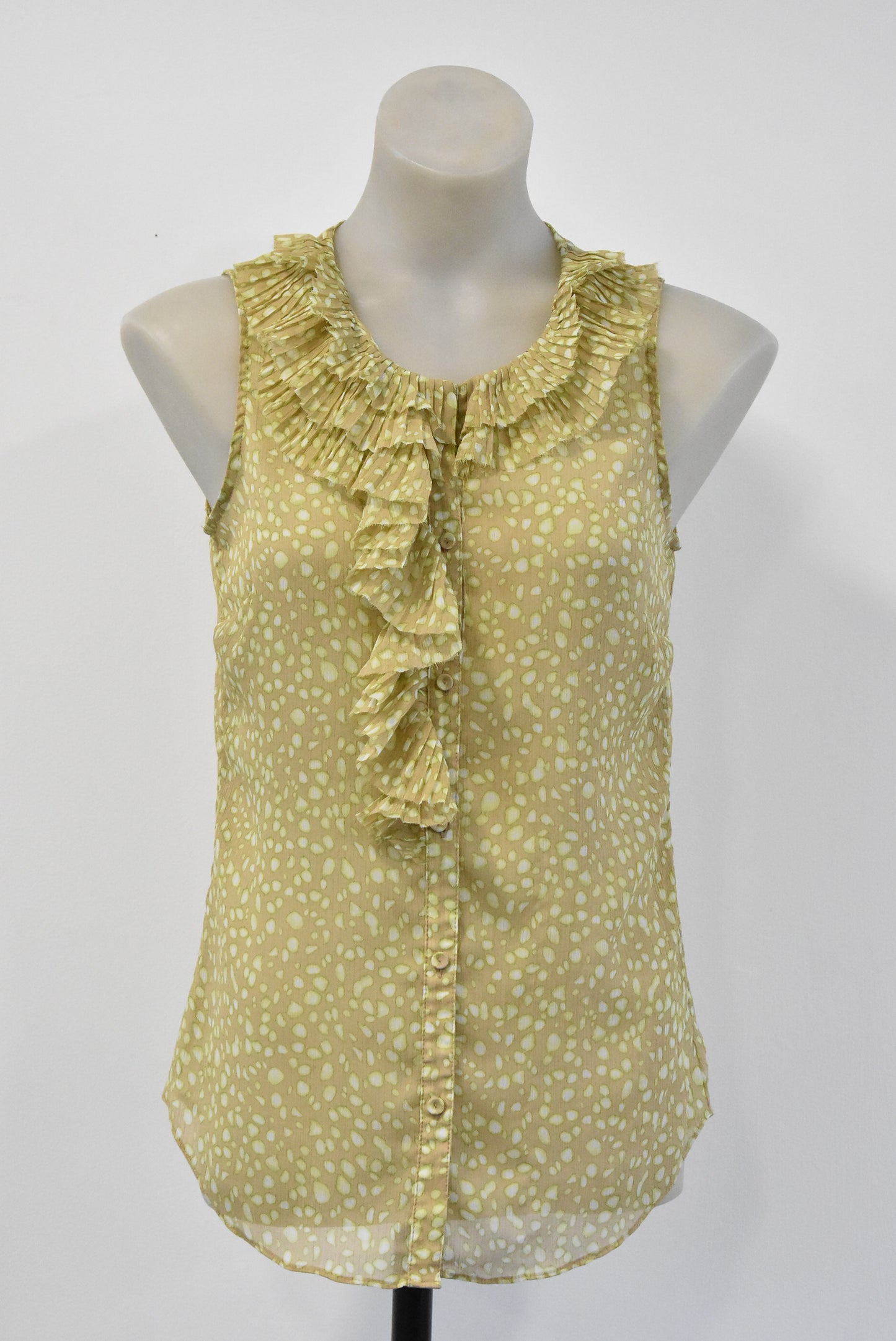 Anne Klein ruffle blouse, S