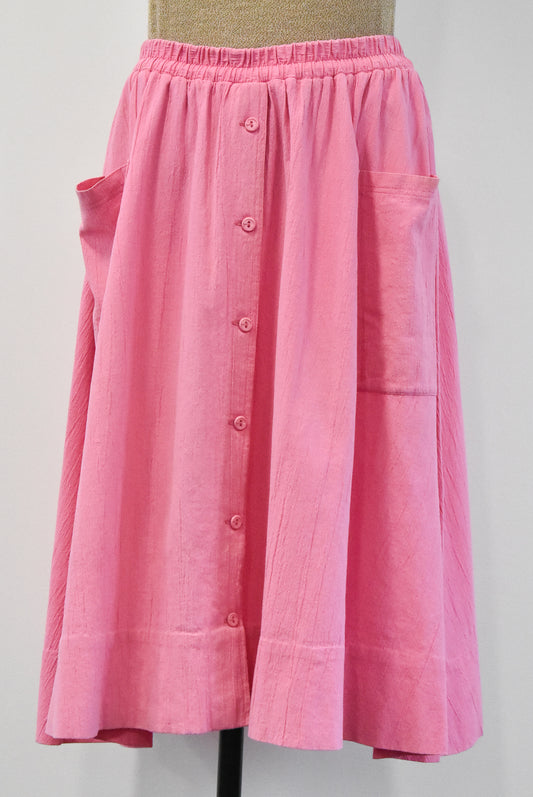Retro bubblegum pink skirt (made in NZ), 18 (L)
