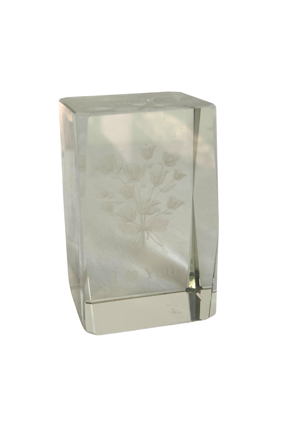 I Love You glass paper weight