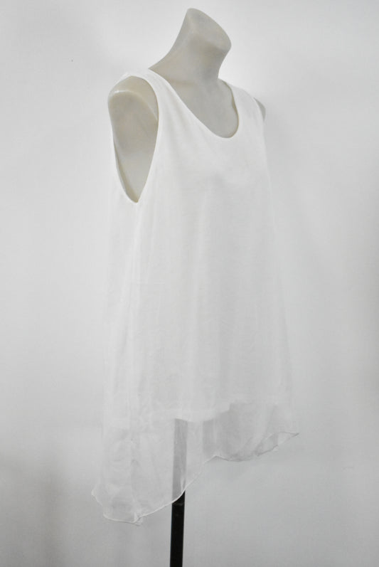 Threadz Basics light white sleeveless top, L