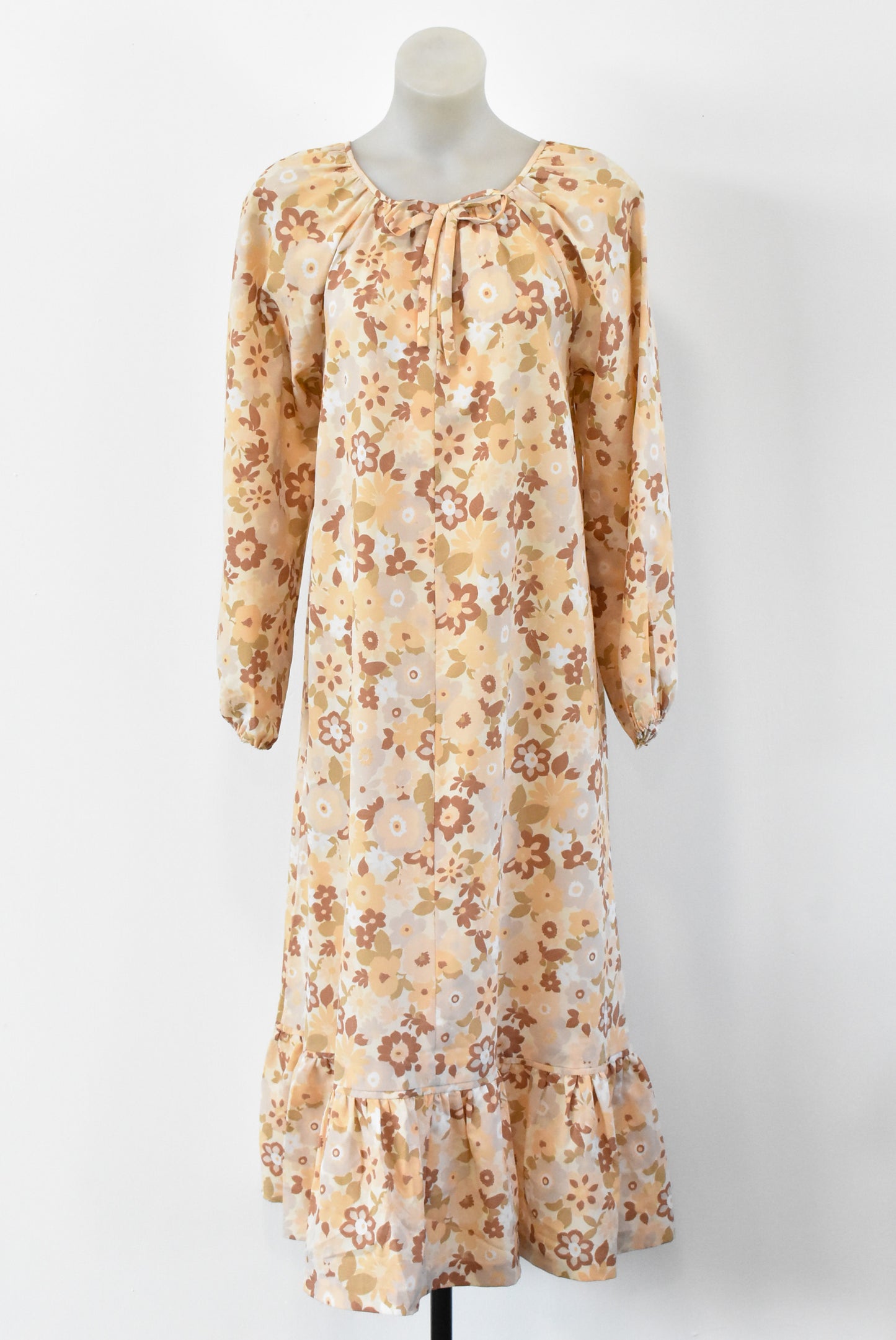 Retro handmade floral dress, L