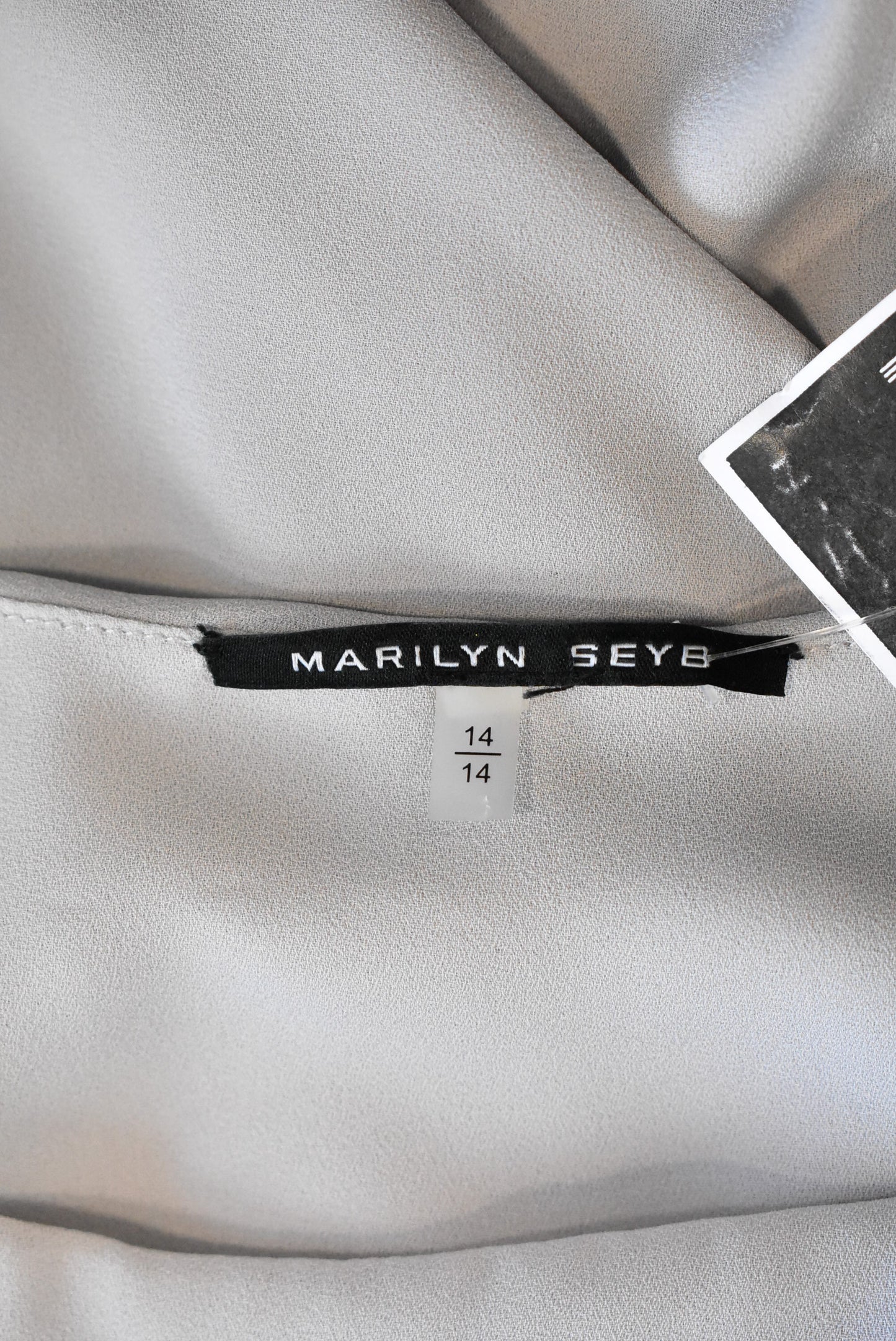 Marilyn Seyb pearl grey sleeveless dress, 14