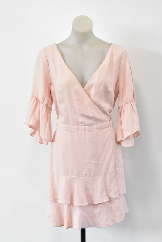 Kookai linen blend pink wrap dress, 36