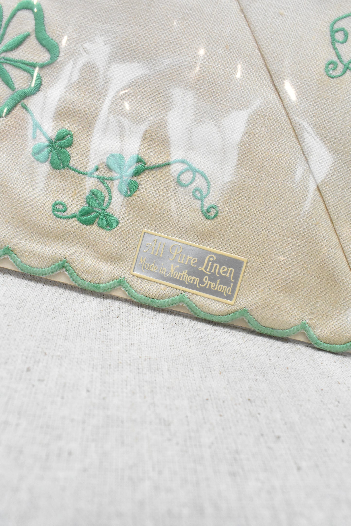 Irish linen embroidered napkins