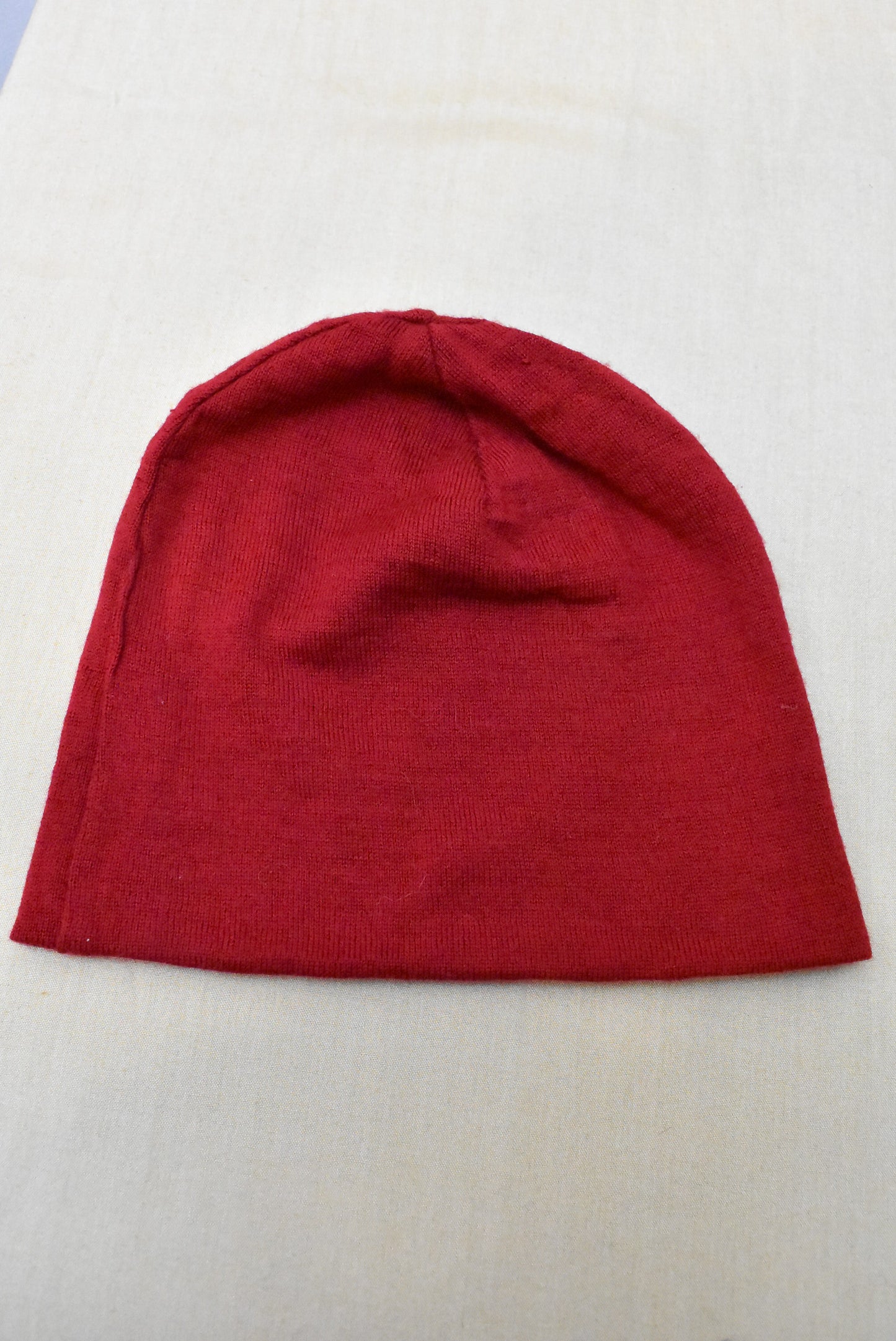 Red merino beanie