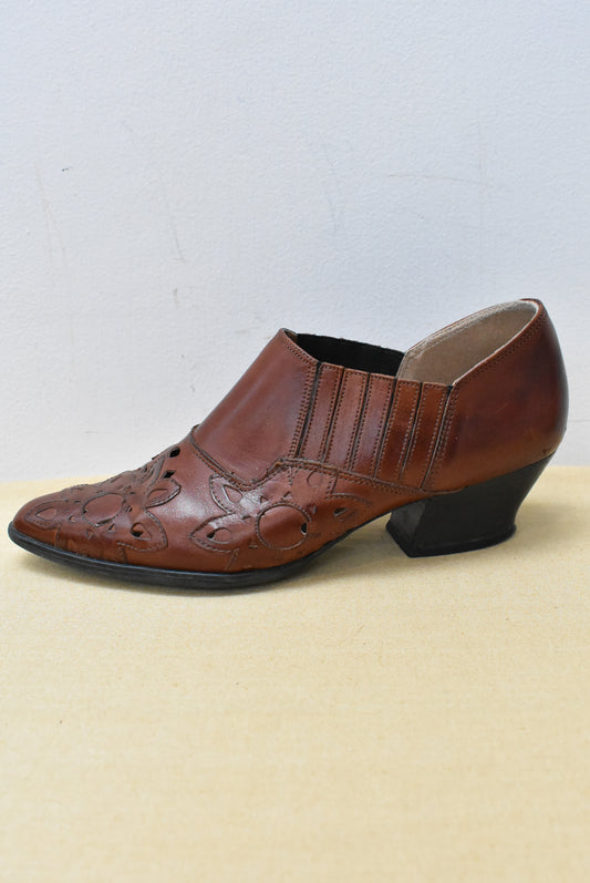 Martorell brown leather NZ-designed shoes, 25.5cm