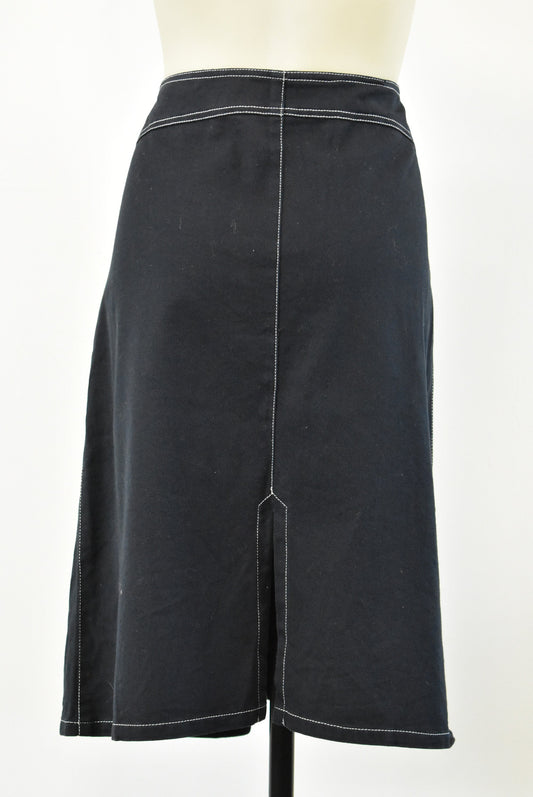 Charade Sport vintage cotton blend navy skirt, size 14