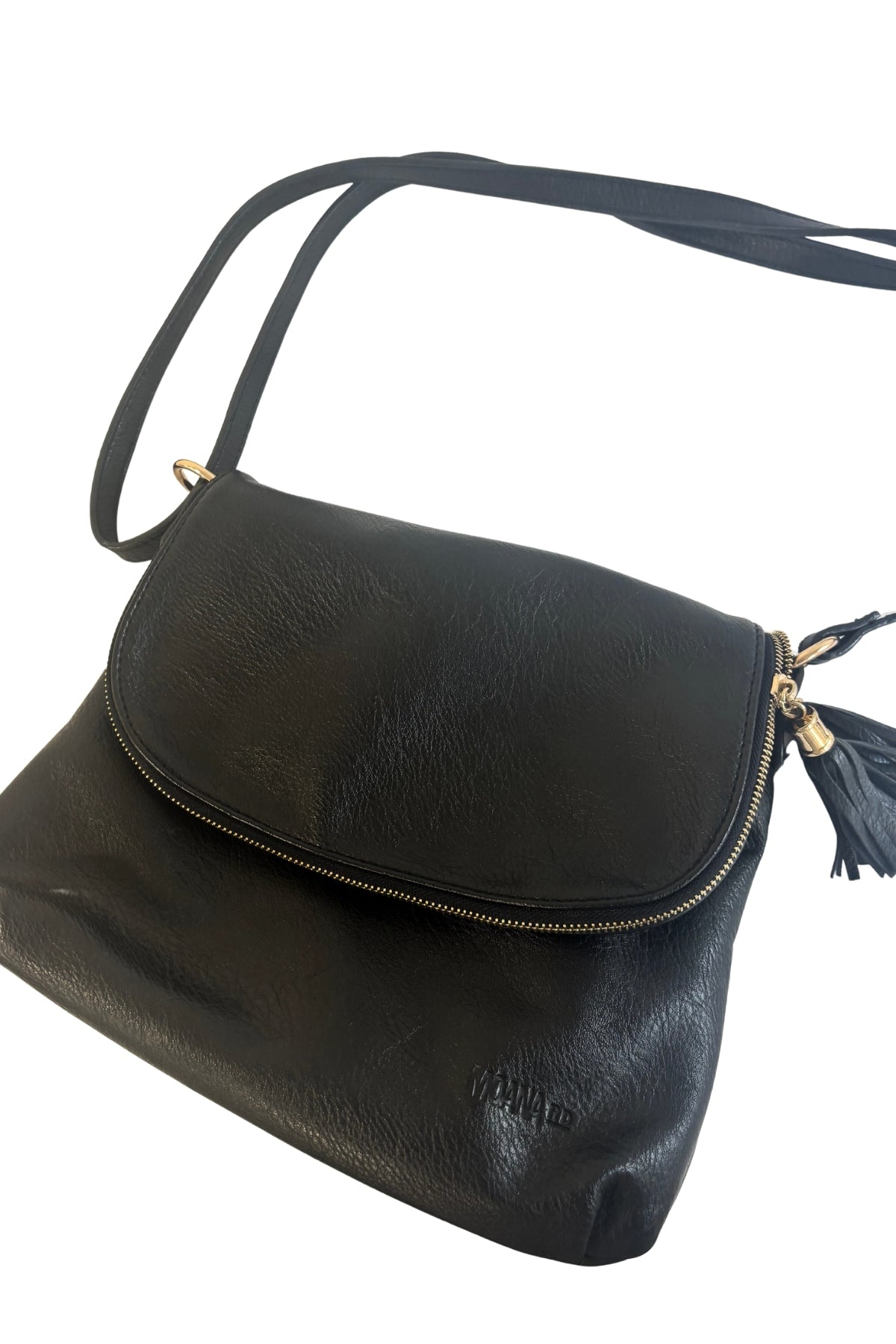 Moana Rd black bag with gold hardware
