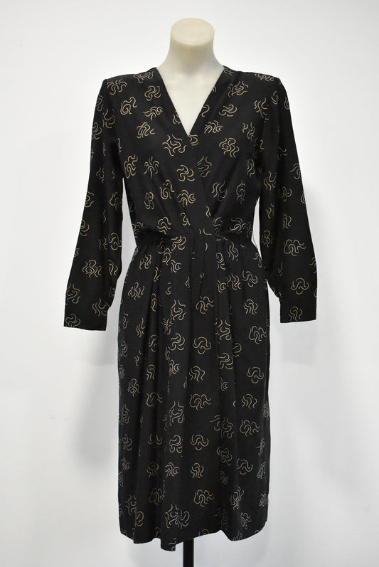Christian Dior, vintage black silk dress, 10