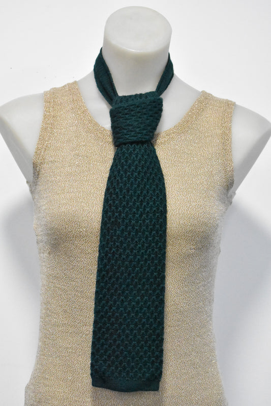 Green wool tie