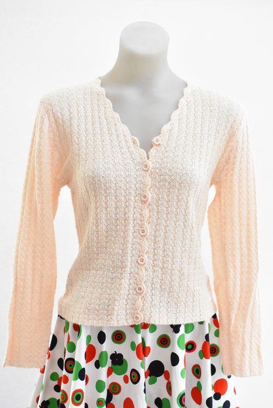 Jing peach cable knit cardy, S