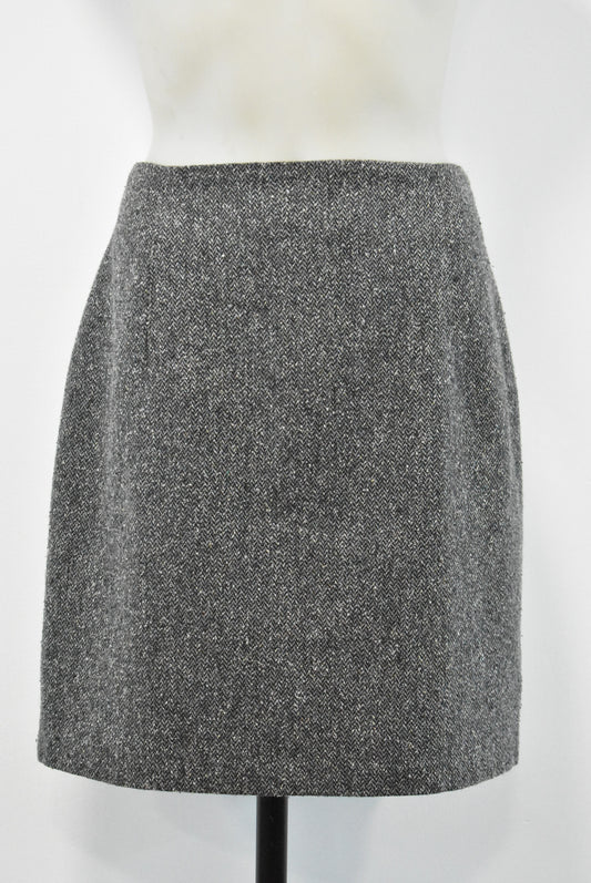 I.Q. NZ made grey wool/silk+ blend skirt, 14