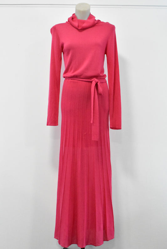 Ruby cerise pleated skirt knit dress, 10