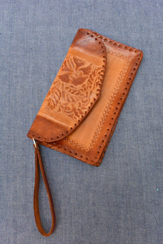 Tooled leather purse