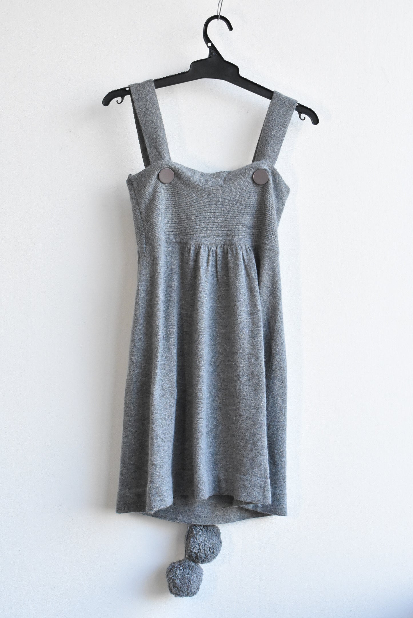 Face Off grey wool blend pinafore, XS