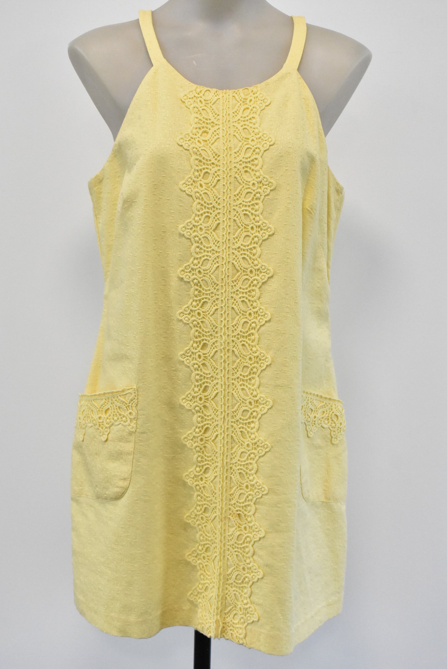 Forever New pale yellow dress, size 16