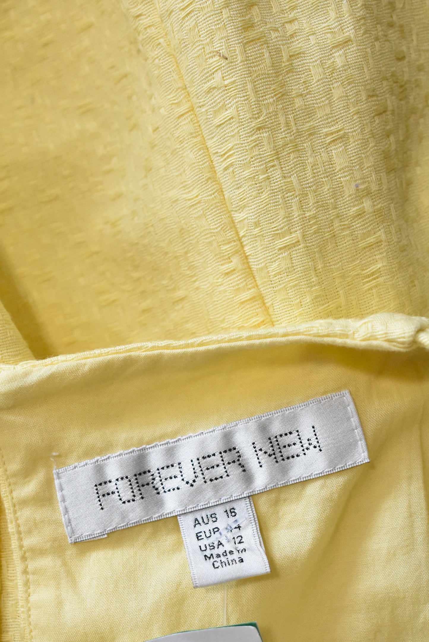 Forever New pale yellow dress, size 16