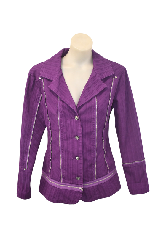 Kooky NZ designer decorative zip jacket, 8