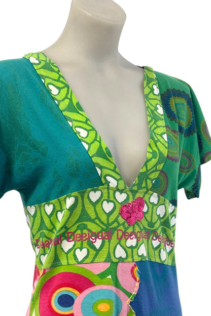 Desigual Designs vibrant patchwork midi dress, S