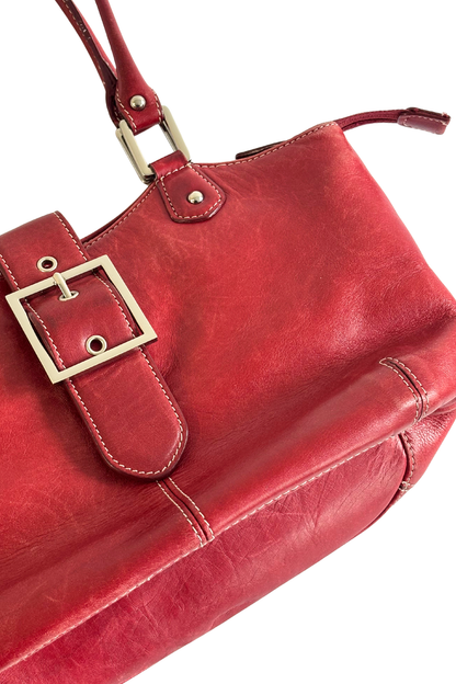 Tignanello vibrant red leather bag