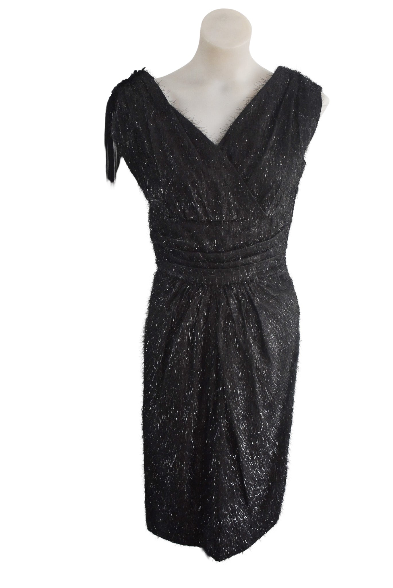 Glamorous handmade vintage little black dress, S