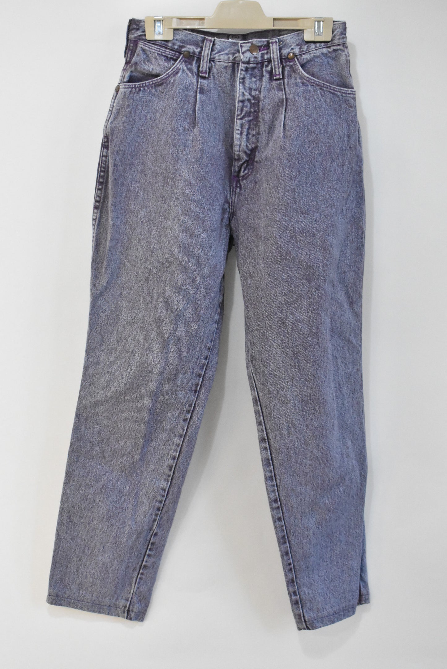 Wrangler acid wash, purple hue high rise jeans, 13