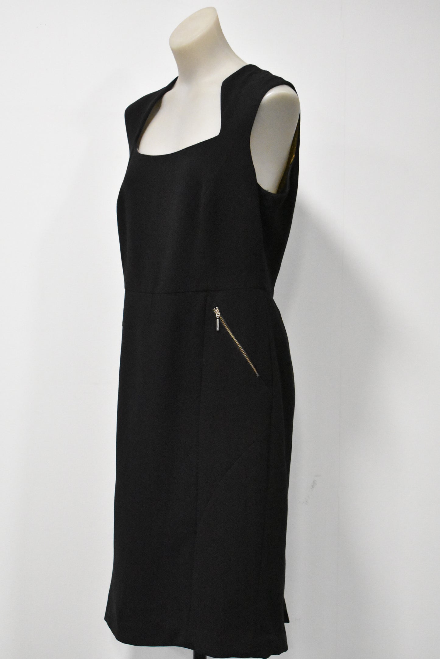 Jasper coran black Queen Anne neckline sheath dress, 14