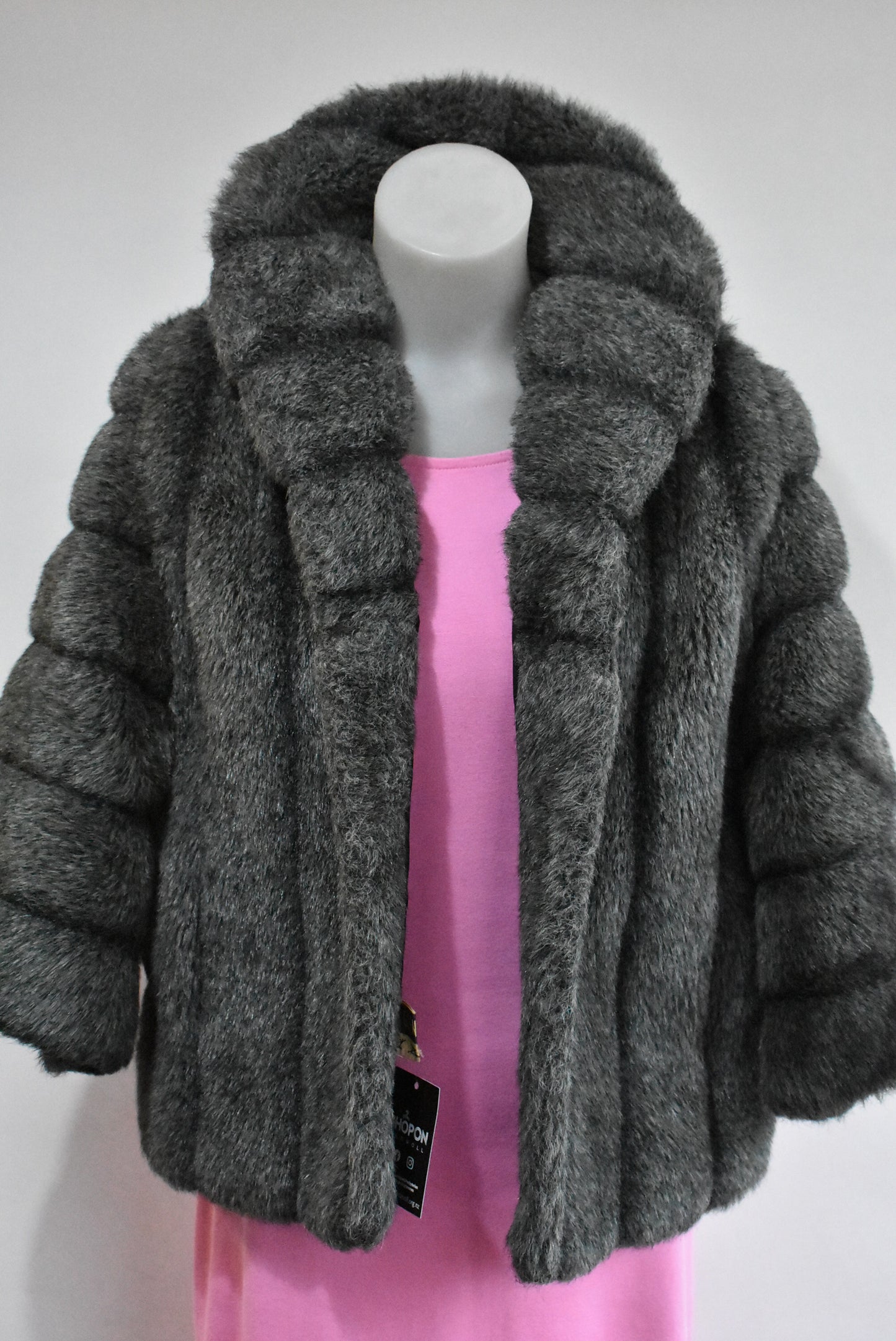 Hy Rose retro faux fur capelet made in nz, size 14