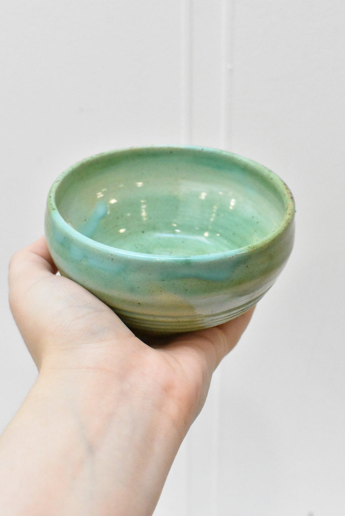 Ina Arthur (Dunedin potter) seafoam green and blue bowl