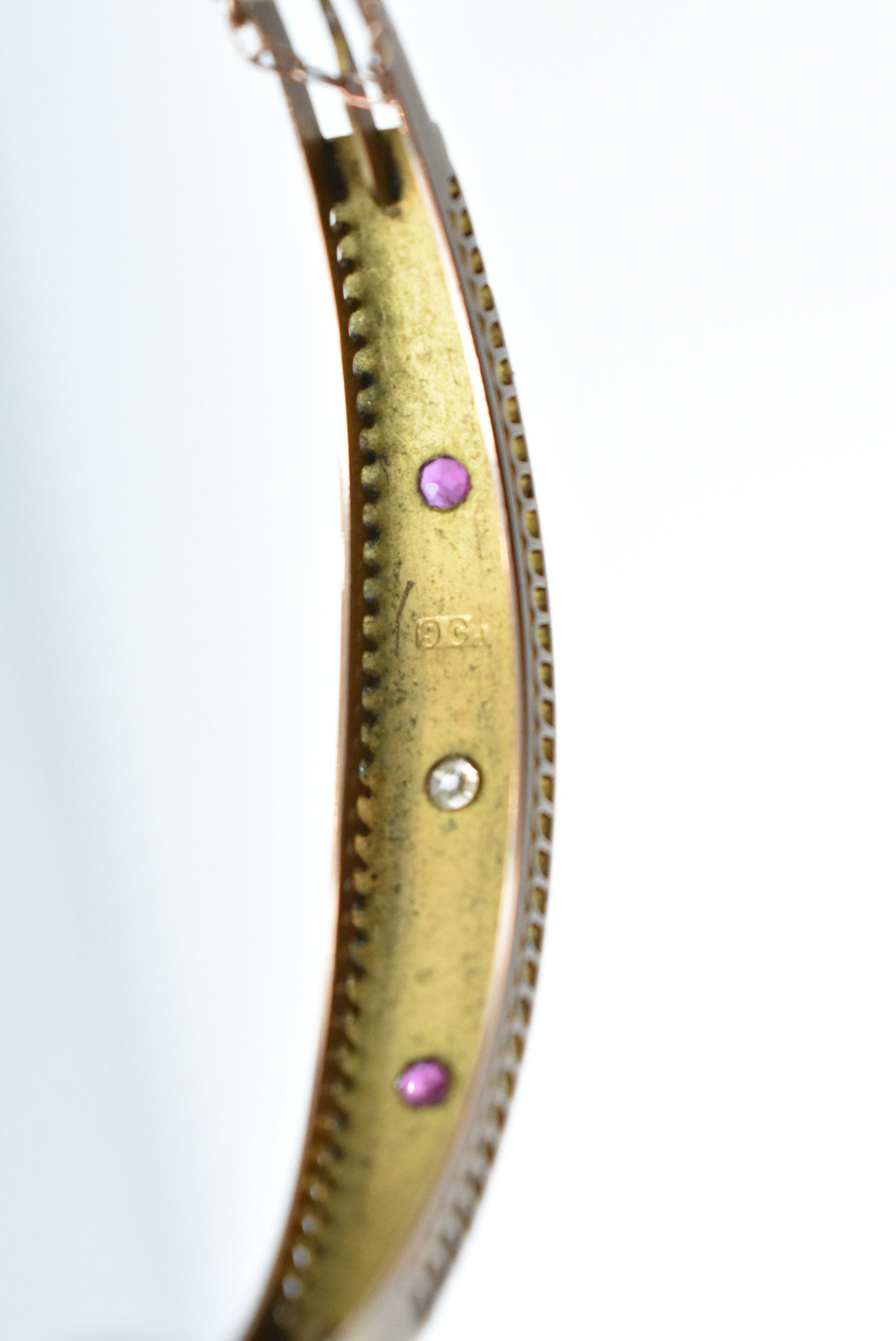 Vintage "Morning Star Lodge" diamond and ruby 9ct gold 1914 bracelet