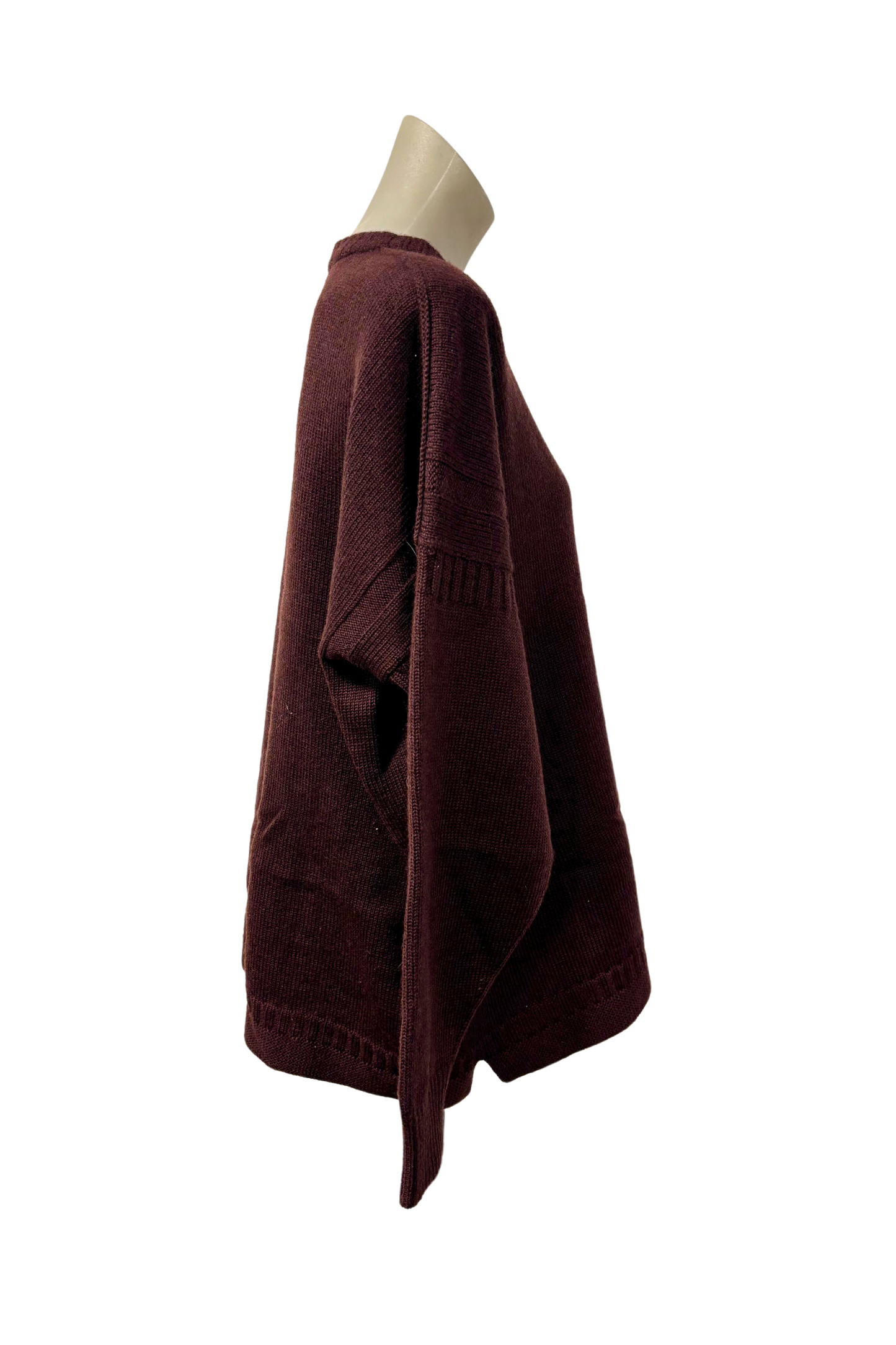 Handknit choc brown jumper, L